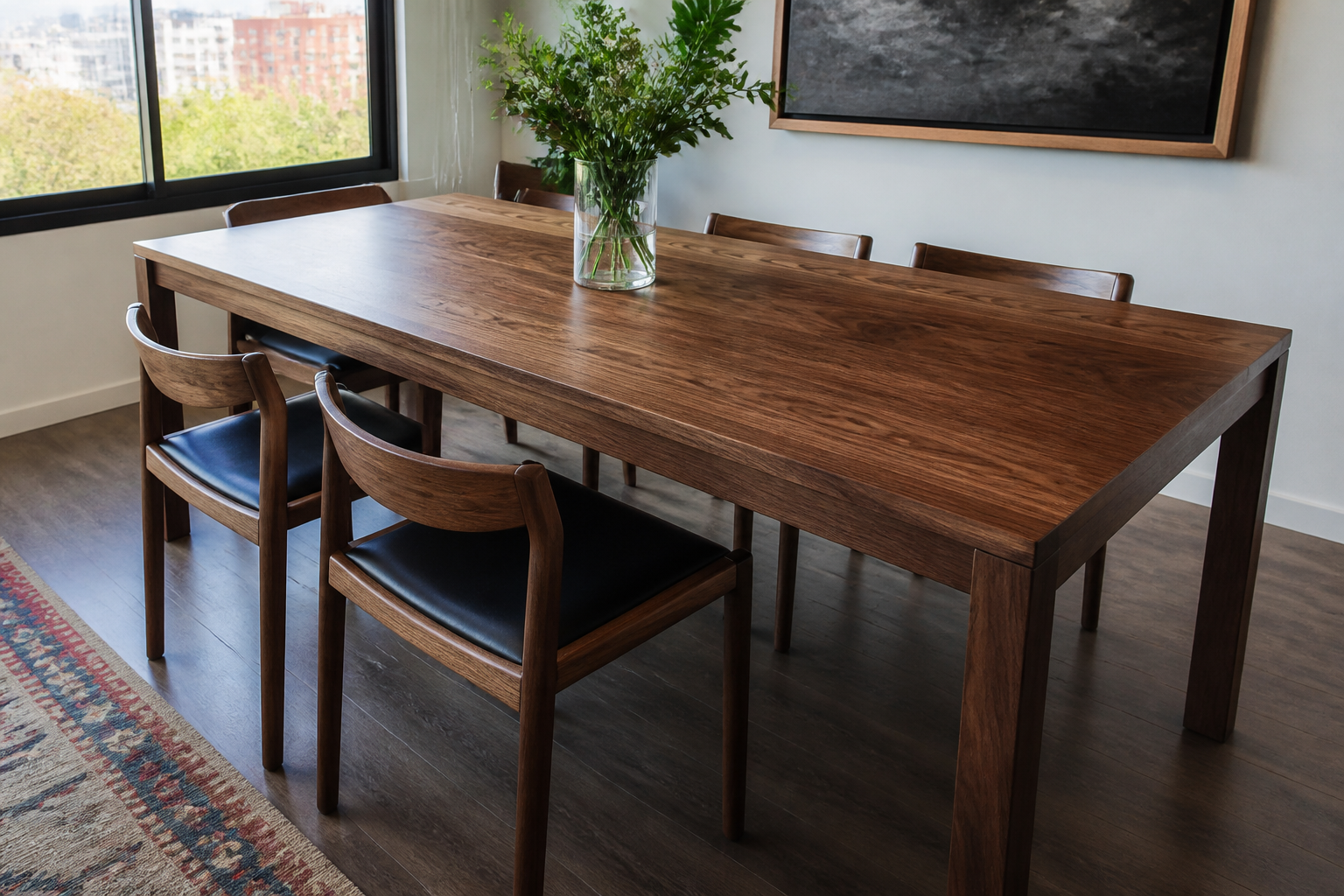 Mesa de comedor en nogal
