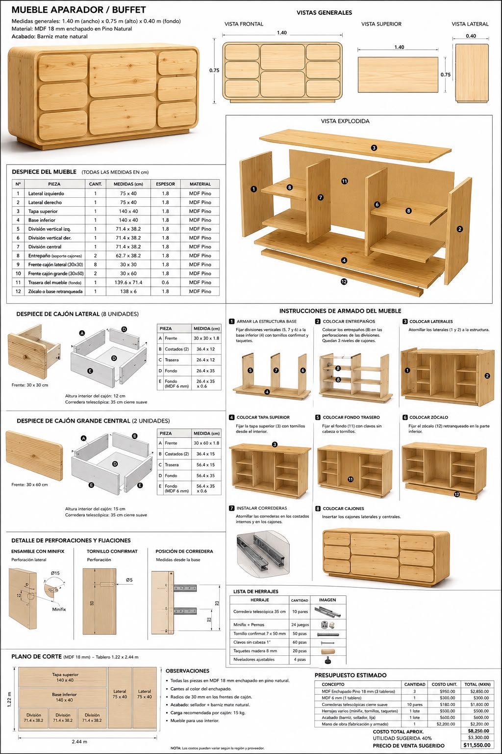 Proyecto 1 de mobiliario Roothúa