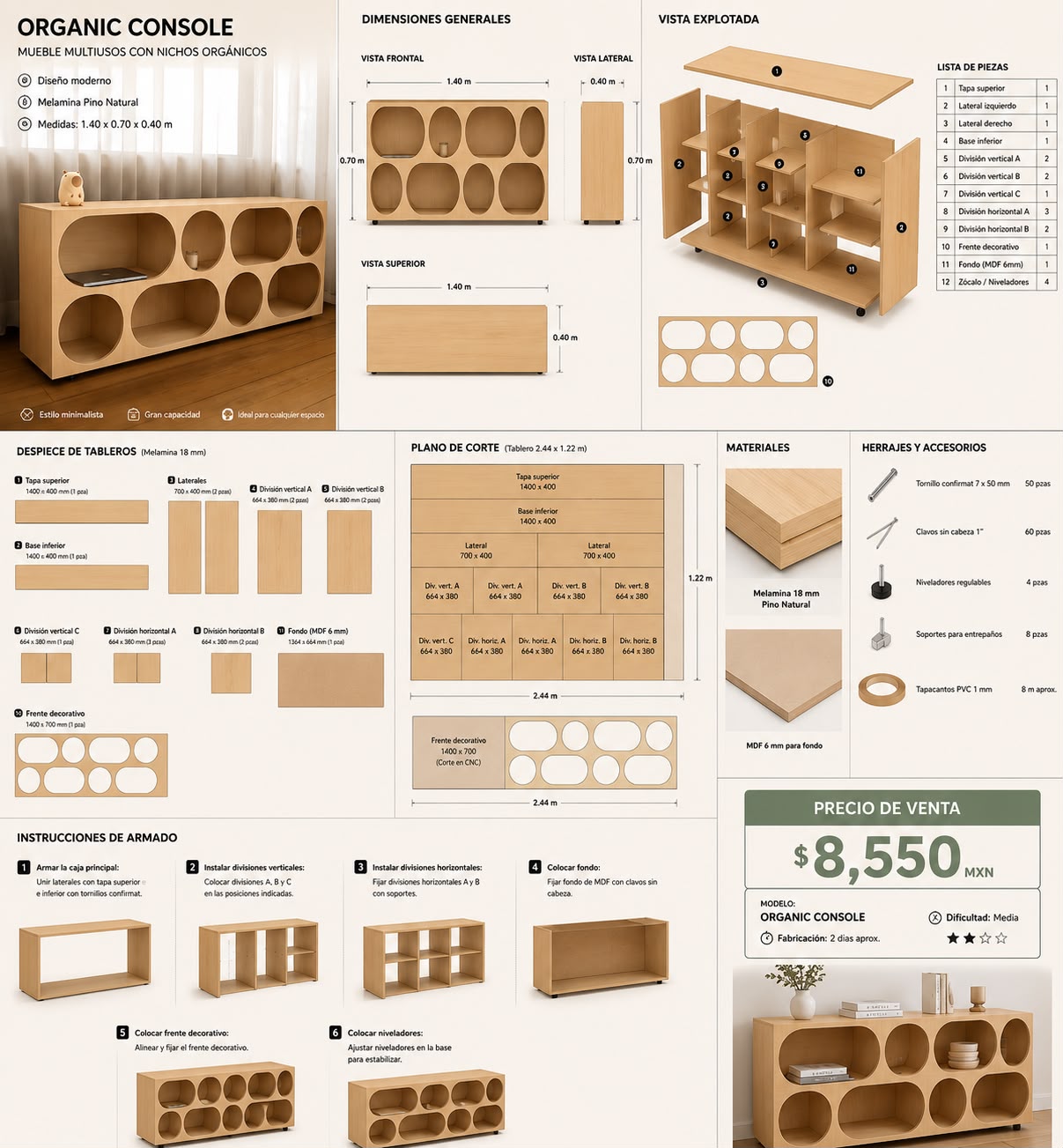 Proyecto 2 de mobiliario Roothúa